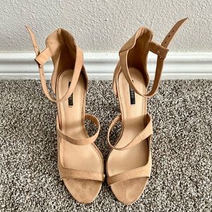 Tan Suede Heels Size 10